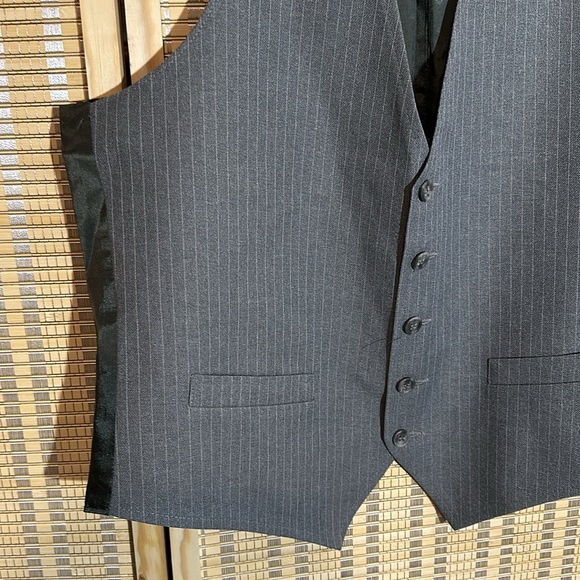 Vintage Men's Two Tone Gray Pinstripe Career Suit Vest No Tags - Picture 3 of 15